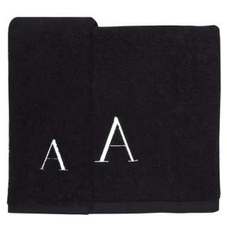 Monogrammed Hand Towel   Black.Opens in a new window
