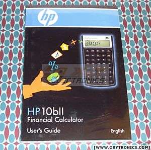 HP 10bii Calculator Users Guide Manual HP OEM New  