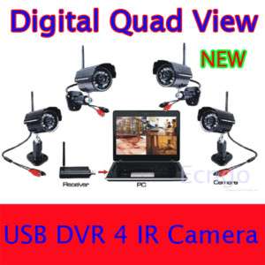 Wireless Color Camera Home Security CCTV USB DVR System  