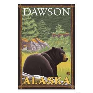Black Bear in Forest, Dawson, Alaska Giclee Poster Print, 24x32