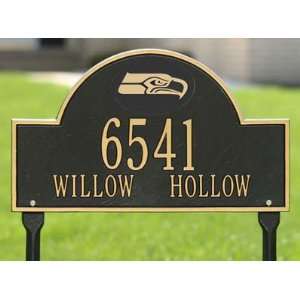  Seattle Seahawks Black and Gold Personalized Address Oval 
