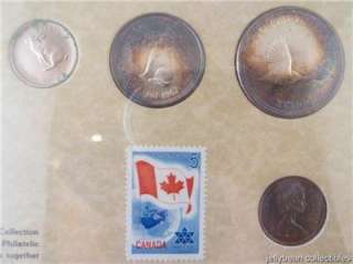 Silver 1967 Centenial Canadian Coins & Stamps & Paper  