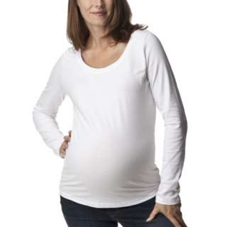 Liz Lange® for Target® Maternity Long Sleeve Scoop Neck Top   White 