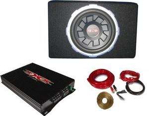 CAR SUBWOOFER PACKAGE 12 SUB, TRUCK BOX, AMP & WIRES XBF 12  
