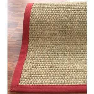    Seagrass Sand / Red Border Contemporary Rug