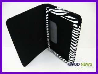   Kindle Fire   Black & White Zebra Leather Protective Case Cover  