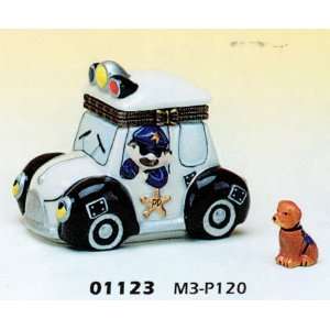  Porcelain Hinged Boxes Anime Police Car Police Cruising 