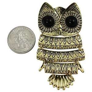  Gold Plated Owl Brooch Pin Jewelry