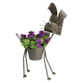 Muttley the Square Headed Dog Metal Planter   Brown product details 