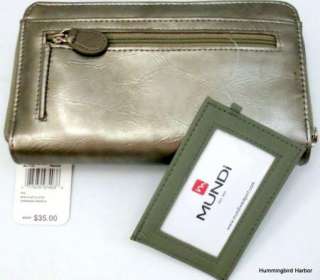 Mundi My Big Fat Wallet Pewter Marbelized Faux Leather NWT in Box $35 