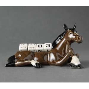    Miniature Porcelain Animals Horse Calendar #CAL307