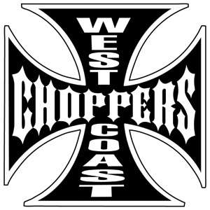 West Coast Choppers  Large White w/ Black Logo Sticker  