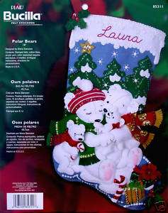 Bucilla Polar Bears Felt Christmas Stocking Kit  