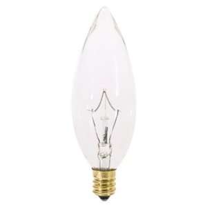  Satco S3282   25 Watt Candelabra Light Bulb   B9.5   Clear 