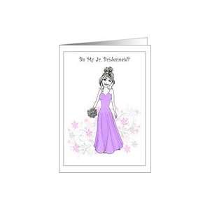 Violet Dress Bridesmaid Invitations Paper Greeting Cards Card