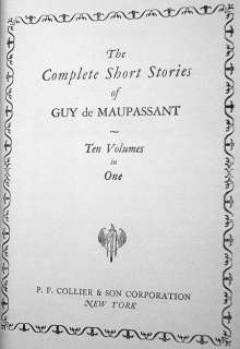 Guy de Maupassant Complete Short Stories HB1903 Collier  