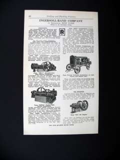 Ingersoll Rand Compressors Rock Drills Hoists 1928 Ad  