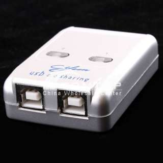 USB 2.0 2 Port Hub Manual Sharing Switch for PC Printer  
