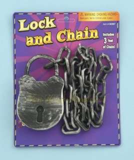 PLASTIC LOCK AND CHAIN Halloween Costume Accessory Prop 60267  