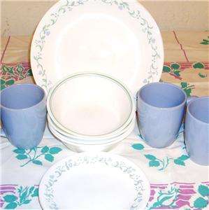 16 pc Dinnerware Set Dishes Corelle Blue Country Cottage New  