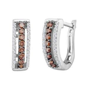   Champagne Diamond Earrings 1/2 Carat (ctw) in 14K White Gold Jewelry