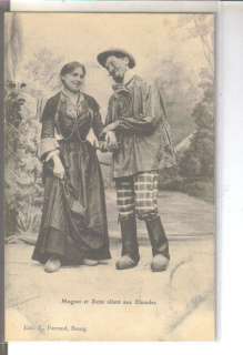 Magnat Zette Ebaudes France costume couple postcard  