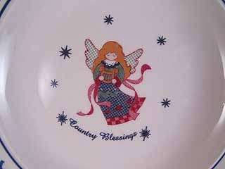 Country Blessings Angel Stoneware Bread Butter Plate  