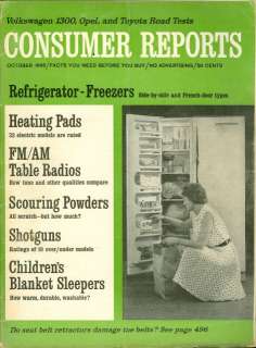  consumer reports date october 1966 cover refrigerator freezers