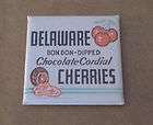 Chocolate Cherry Cordials FRIDGE MAGNET matchbook delaware cherries 