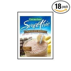 Concord Chocolate Banana Smoothie Mix, 1.3oz Packages (Pack of 18 
