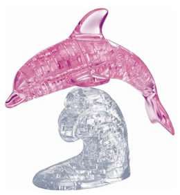 Lovely 3D Crystal Puzzle Cute ~ Pink Dolphins 95 Pcs  