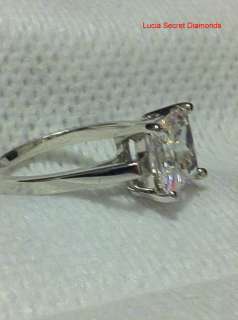 CARAT PRINCESS CUT SOLITAIRE RING SOLID STERLING SILVER *SIZE 7 
