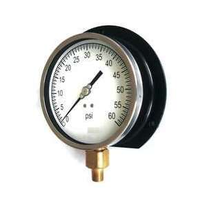 Industrial Grade 11A481 Vacuum Gauge, Process, 4 1/2 In, 30 In Hg 0 