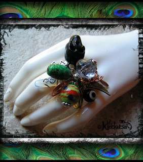 Hickerson ALTERED ART CHARMS SKULL BEADS BAUBLES GEMS Steampunk Boho 1 