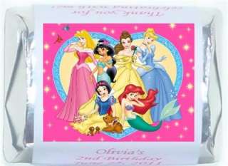 60 DISNEY PRINCESS BIRTHDAY PARTY CANDY WRAPPERS FAVORS  