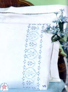 Jack Dempsey Stamped Cross Stitch kit 20 x 30 Lace Pillowcases 