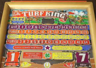   turf king pinball machine backglass is the backglass only and does