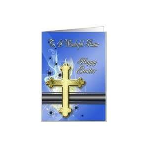  Golden cross Easter Card, pastor Card Health & Personal 