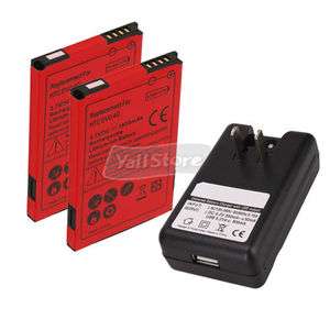   Battery + AC Charger for Sprint HTC EVO 4G / Droid incredible 6300 Red