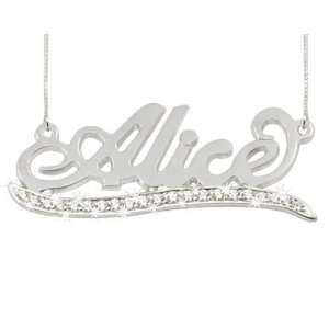   Sterling Silver Sparkling Swarovski Name Necklace   Custom Made Any