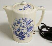 Vintage Chase Japan Flow Blue Floral Electric Coffeepot  