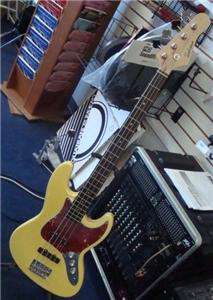 Indiana J Style 4 String Bass Electric Blonde Guitar  