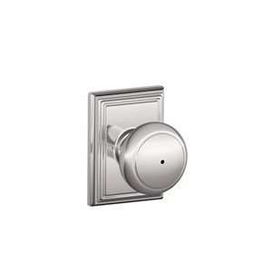   Chrome Privacy Andover Style Knob with Addison Rose