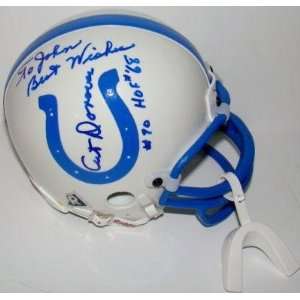 Art Donovan Autographed Mini Helmet   HOF 68 WCA   Autographed NFL 
