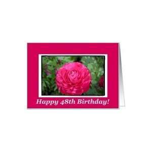  Happy 48th Birthday, Blank Pink flower Card Toys & Games
