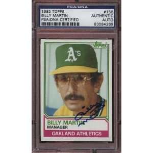  1983 Topps BB #156 Billy Martin Autograph PSA Authentic 