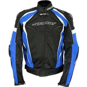   Mens Textile Street Bike Motorcycle Jacket   Black/Blue / Size 3X