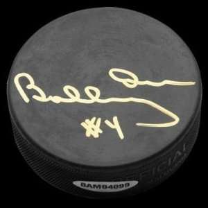 Bobby Orr Signed Hockey Puck   NHL UDA   Autographed NHL Pucks