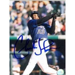  Signed Charles Johnson Picture   (Colorado Rockies8x10 