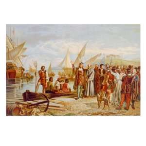 Christopher Columbus Embarkation from the Port of Palos, Spain on 